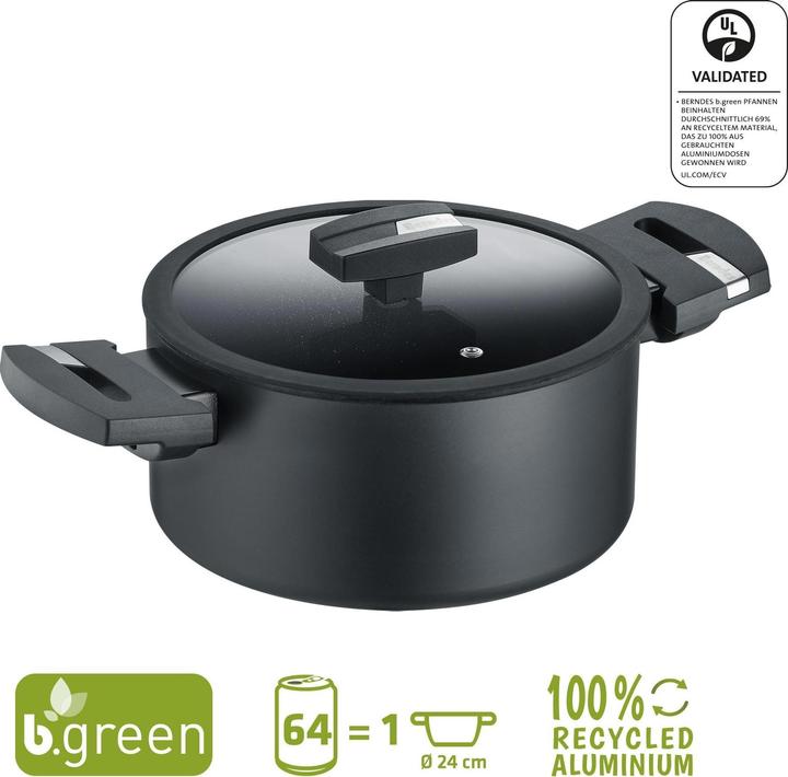 Produktbild Berndes Kochtopf Alu Recycled Induction 24 cm (24 cm, Kochtopf, Aluminium)