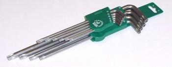 Actual product image Jonnesway TORX spanner set with hole, extra long, size T9-T50, 10 pieces