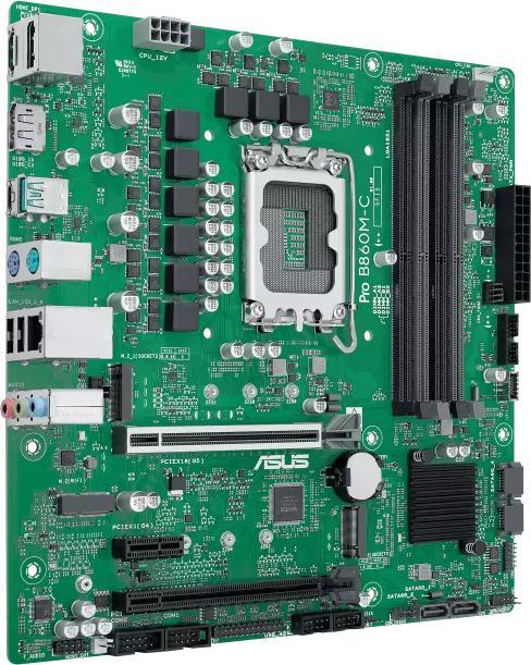 Actual product image ASUS PRO B860M-C-CSM Intel LGA 1851 mATX motherboard DDR5 PCIe 5.0 2xM.2 1xHDMI 2xDisplayPort (LGA 1851, Socket S1, Intel B860, mATX)
