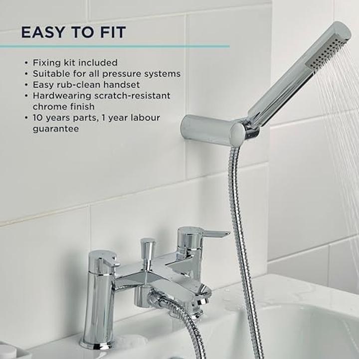 Actual product image Bristan Apelo 2-Hole Bath Mixer Tap with Durable Chrome Finish and Ceramic Disc Valves