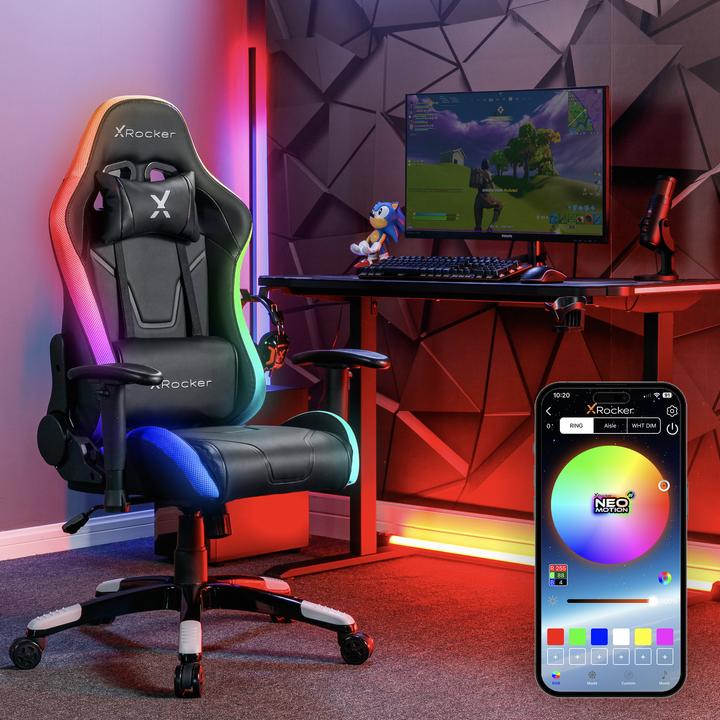 Produktbild X Rocker Chaise de jeu eSports compacte RVB Agility JR Noire/Grise