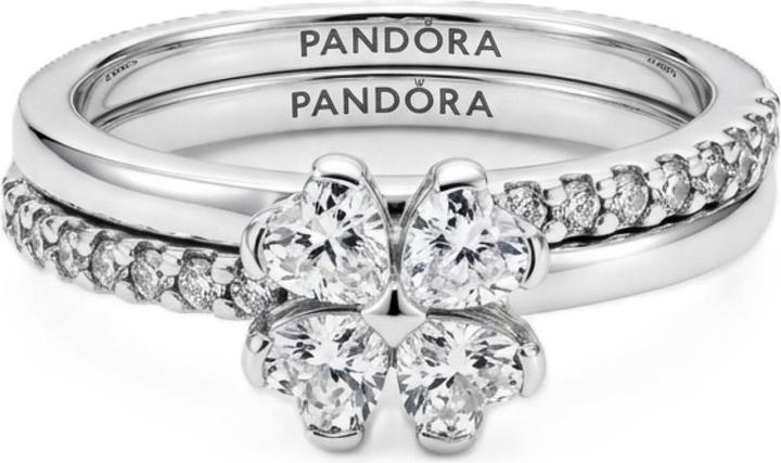 Produktbild Pandora Funkelnder Glücksklee-Teilring (52, 54, 56, 925 Silber)