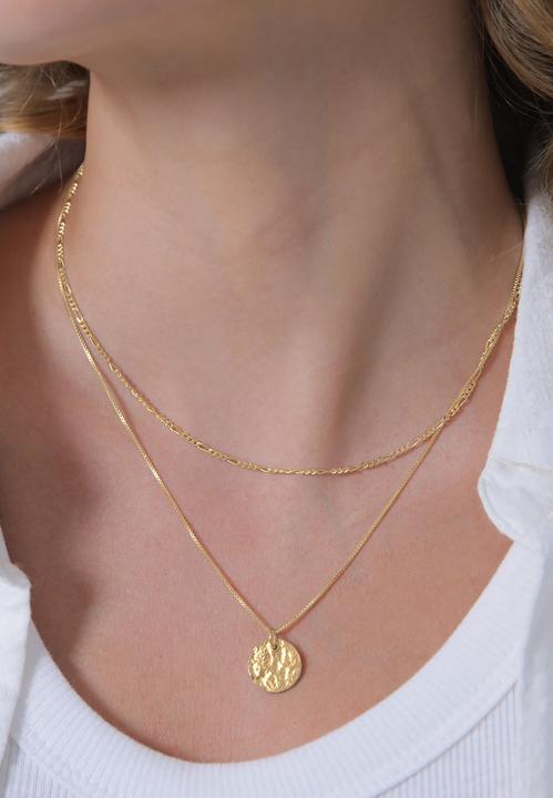 Image du produit Elli 2-lagige Kette mit Plättchen-Anhänger (Argent Sterling, 40 cm)