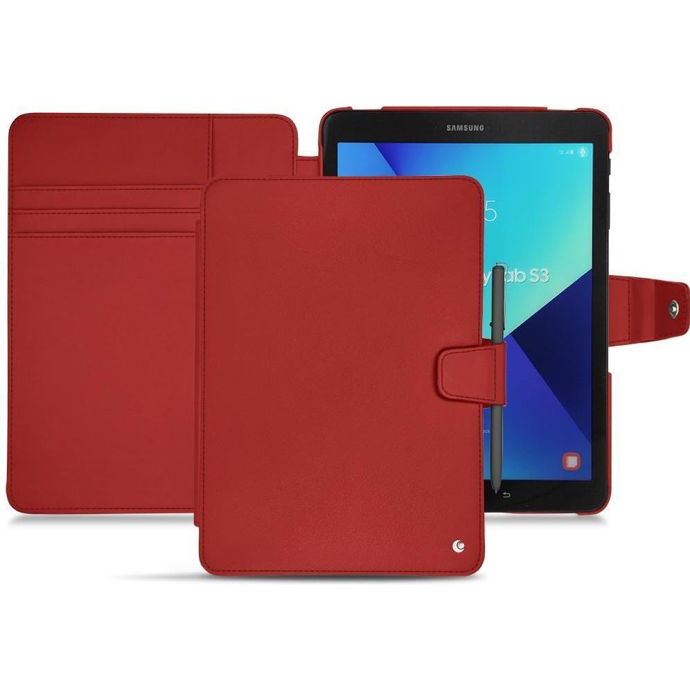Noreve Lederschutzhülle Wallet (Galaxy Tab S3 9.7 (2017)), Tablet Hülle, Rot
