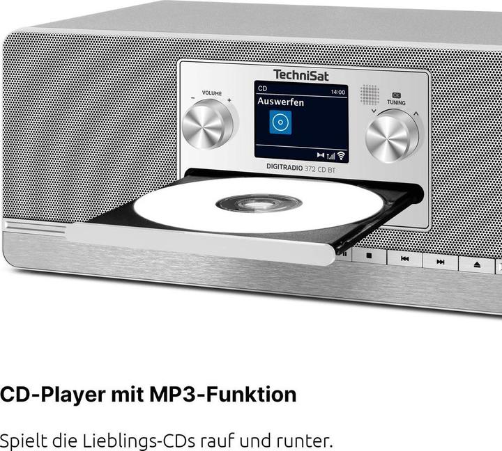 Image du produit TechniSat Technsat DigitRadio 372 CD BT silber (DAB+ DAB, FM, Bluetooth)