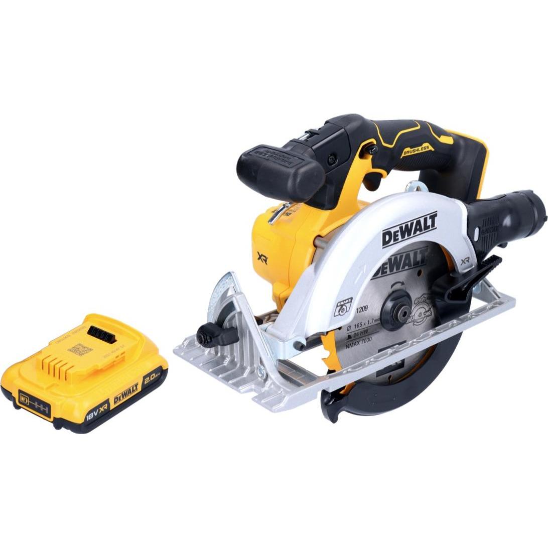 Thumbnail - DeWalt, Handkreissäge, DCS 565 N Akku Handkreissäge 18 V 165 mm Brushless + 1x Akku 2,0 Ah - ohne Ladegerät