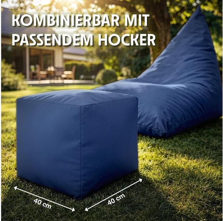 Produktbild Urbanara Sitzsack Basic-Outdoor Triangle, 300 l, Dunkelblau
