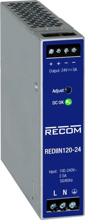 Immagine prodotto Recom REDIIN120-24 Alimentatore per guida DIN (guida DIN) 24 V 5 A 120 W Numero di uscite