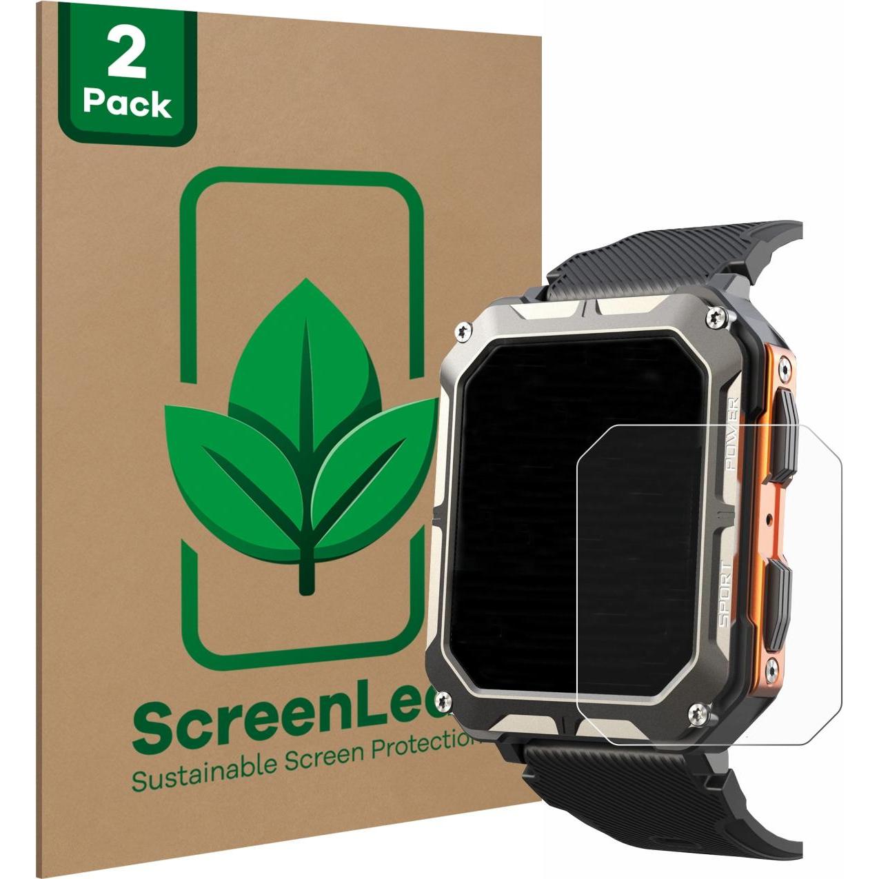 ScreenLeaf Schutzfolie nachhaltiger Displayschutz Displayschutzfolie Folie Klar Transparent, Smartwatch Schutzfolie, Tra...