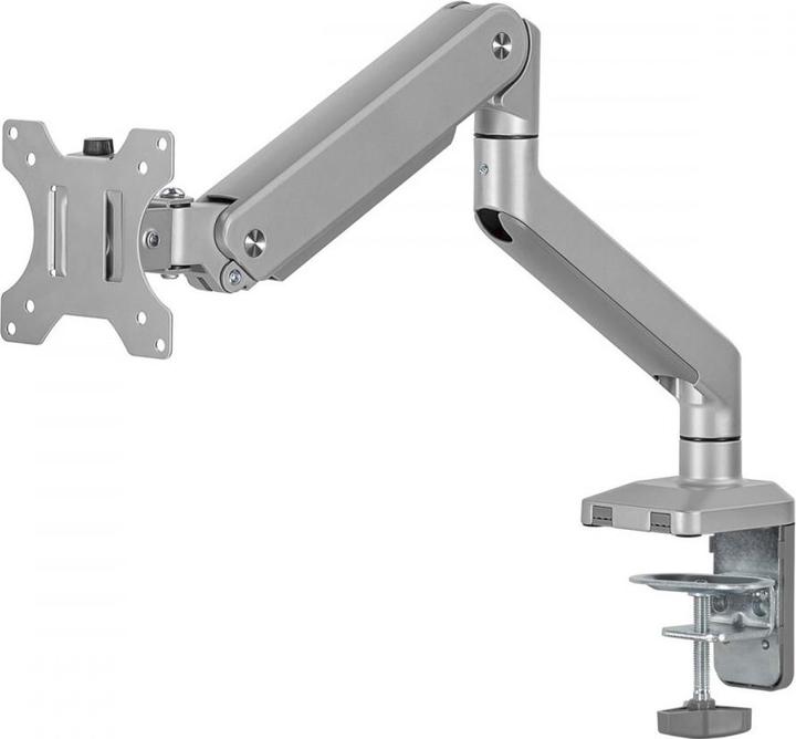 Ergo Office Monitorhalter Aluminium mit Gasfeder, Doppelgriff, VESA 75x75 (Tisch, 32")