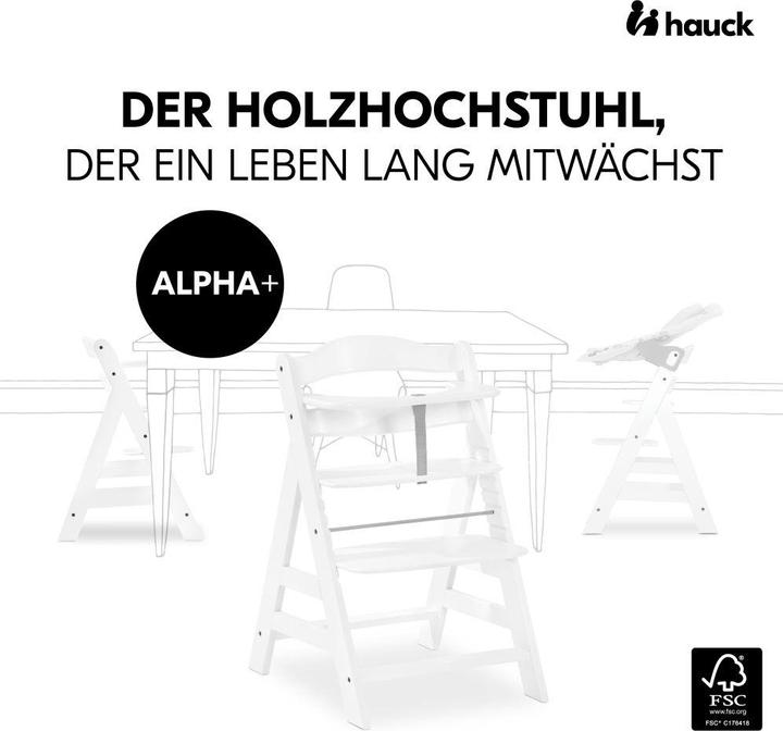 Actual product image Hauck Highchair Alpha Plus White in economy set - incl. seat cushion Highchairs (Highchair)