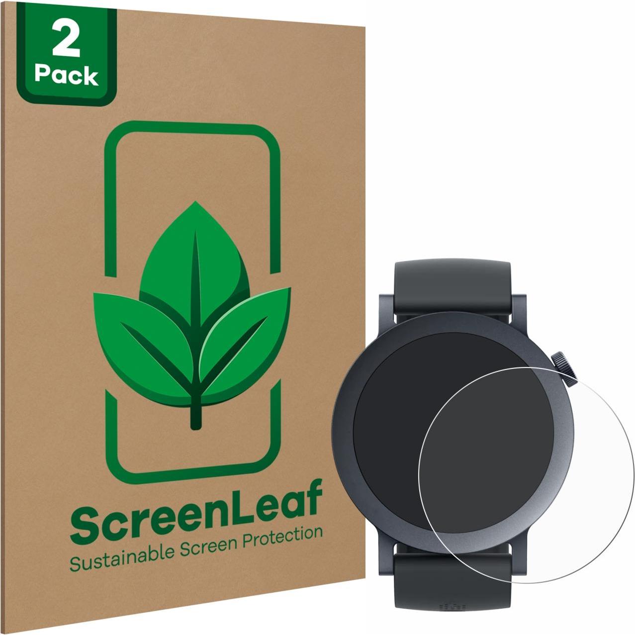 ScreenLeaf Schutzfolie nachhaltiger Displayschutz Displayschutzfolie Folie Klar Transparent, Smartwatch Schutzfolie, Tra...