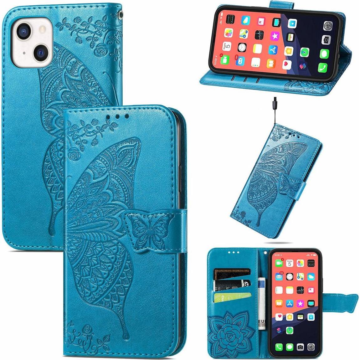 König Design Hülle Handy Schutz für Apple iPhone 13 mini Case Cover Tasche Etuis Bumper Blau (Apple iPhone 13 mini), Sma...