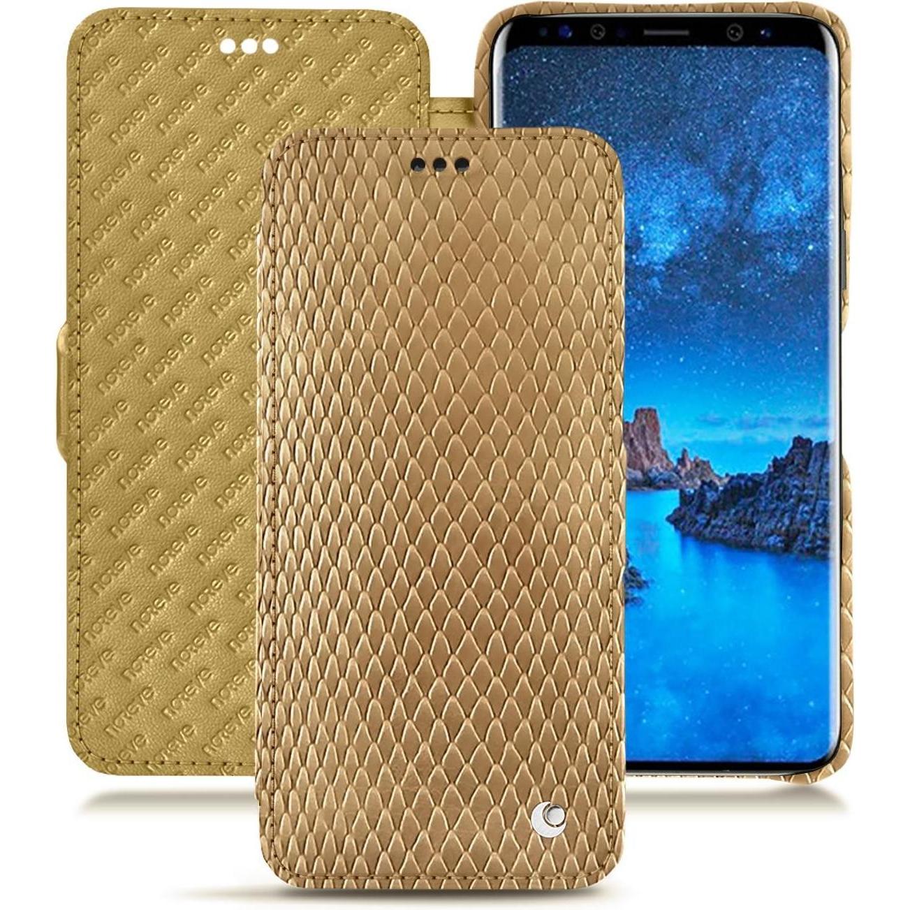 Noreve Lederschutzhülle horizontal (Samsung Galaxy S9), Smartphone Hülle, Beige