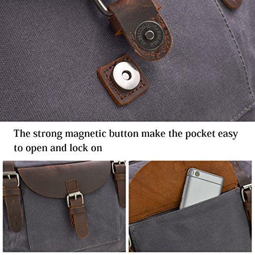 Produktbild Only-Bags.Store Reisetaschen Herren Leder Wasserdicht Canvas Weekender Tasche