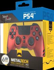 Actual product image Steelplay Slim Pack Wired Controller Ruby Red Multi (PS4, PC)