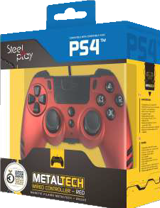 Image du produit Steelplay Slim Pack Contrôleur filaire Ruby Red Multi (PS4, PC)