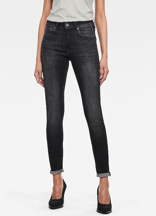 Actual product image G-Star 3301 High Skinny Jeans Superstretch worn in coal (W25/L32)