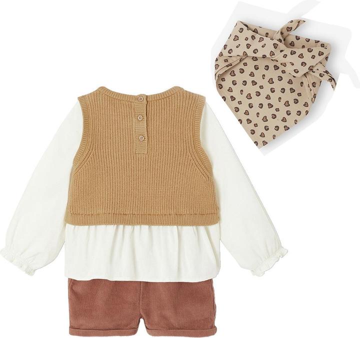 Produktbild Vertbaudet Set: 2-in-1-Pullover Cordshorts & Halstuch (62)