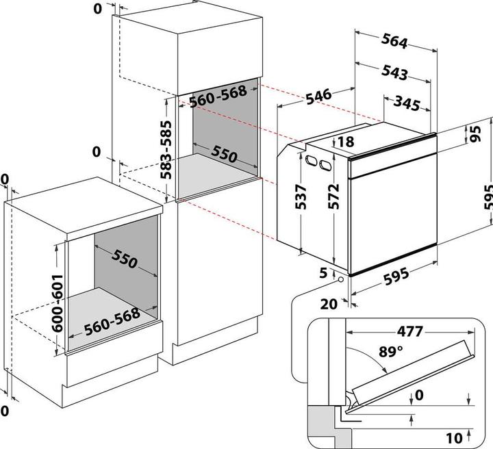 Image du produit Whirlpool Orkaitė AKZM8480WH 60 cm Elektrinis Baltas