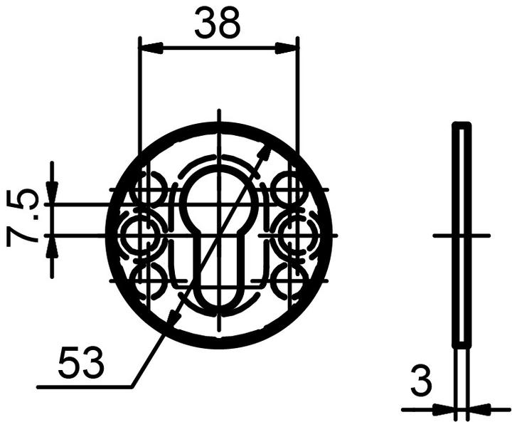 Produktbild Glutz Piatto Schlüsselrosette 51024 innen (Türrosette)