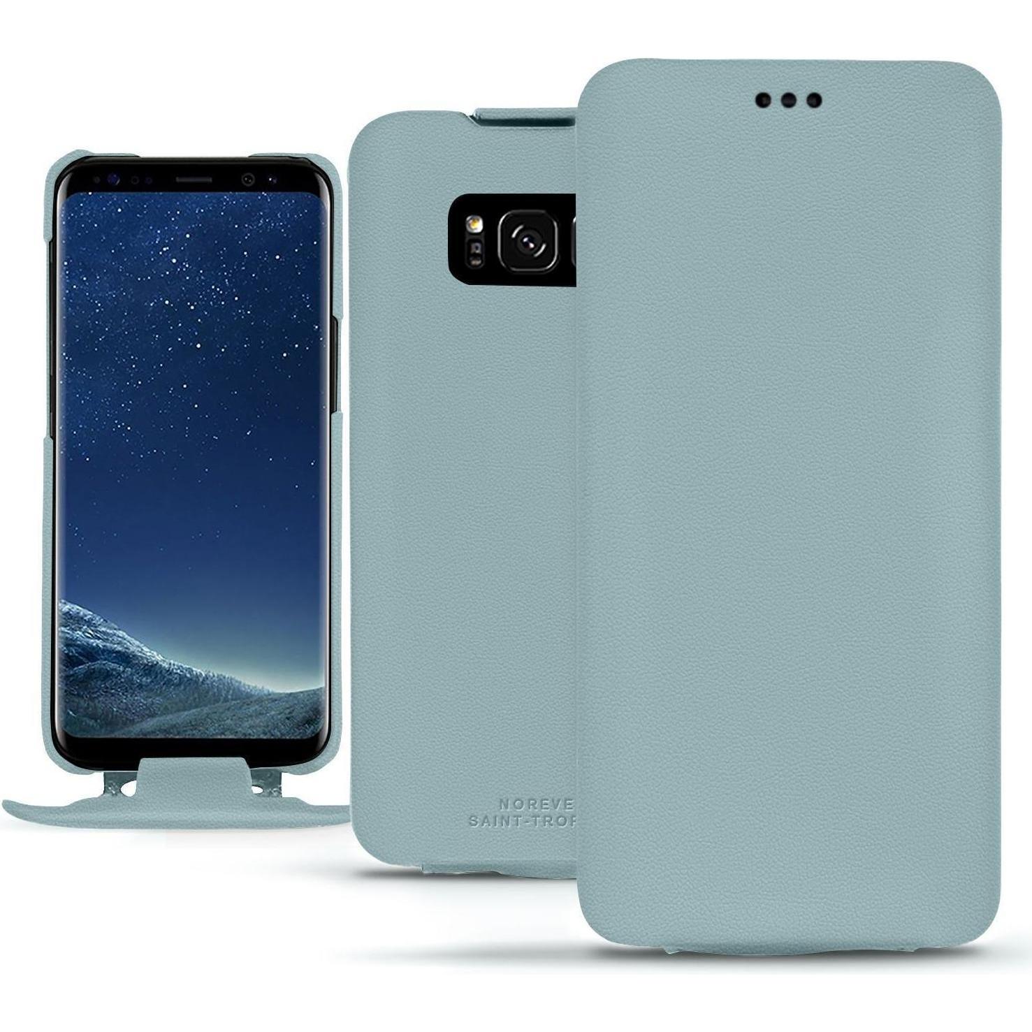 Noreve Lederschutzhülle vertikal (Samsung Galaxy S8+), Smartphone Hülle, Blau