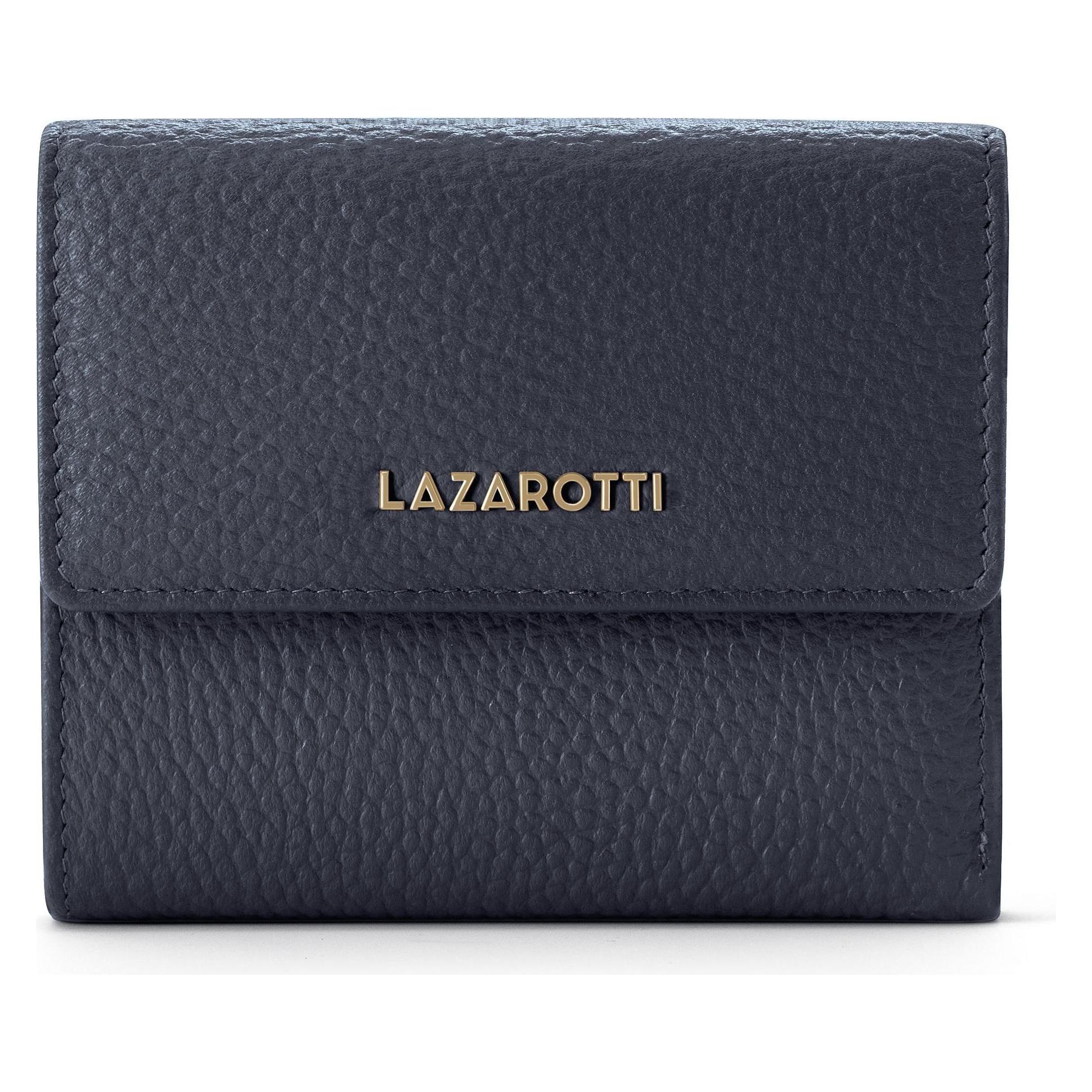 Lazarotti, Damen, Portemonnaie, Bologna Leather Geldbörse Leder 12 Cm, Blau