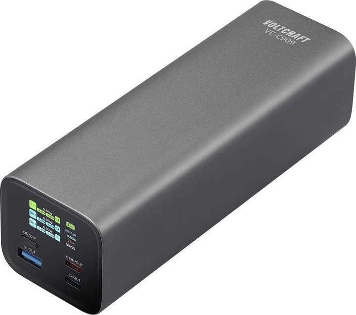 Produktbild Voltcraft VC-C909 Powerbank 27000 mAh Power Delivery 3.0 Li-Ion Schwarz-Silber (27000 mAh)
