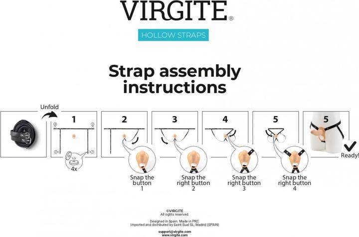 Produktbild Virgite Dildos with harness brand HOLLOW HARNESS C/VIBRATION H3 SIZE S BLACK