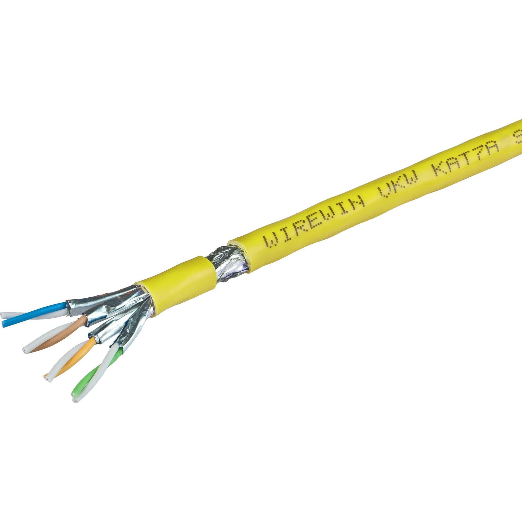 Wirewin Verlegekabel VKW SFTP K7A LSOH3 Cat 7A, S/FTP, 500 m, Gelb (S/FTP, CAT7a, 500 m), Netzwerkkabel