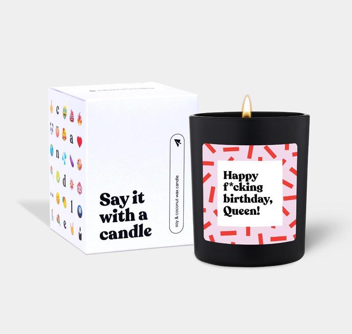 Image du produit Chatty Candles Duftkerze Flowery Happy fcking birthday Queen