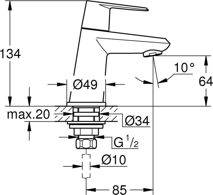 Immagine prodotto Grohe Rubinetto a colonna Eurodisc Cosmopolitan XS-Size