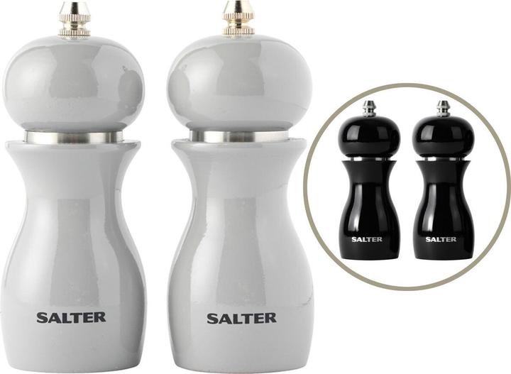 Actual product image Salter 7613 BKXRA Gloss Salt and Pepper Mills Black (Pepper, Salt, Various spices)