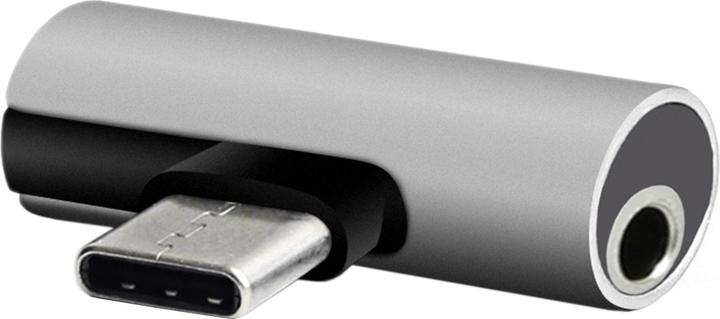 Setty Adapter USB-C - Audiobuchse 3,5mm + USB-C AD-C-JC-7 Sliver (USB Typ C, 3.5mm Klinke)
