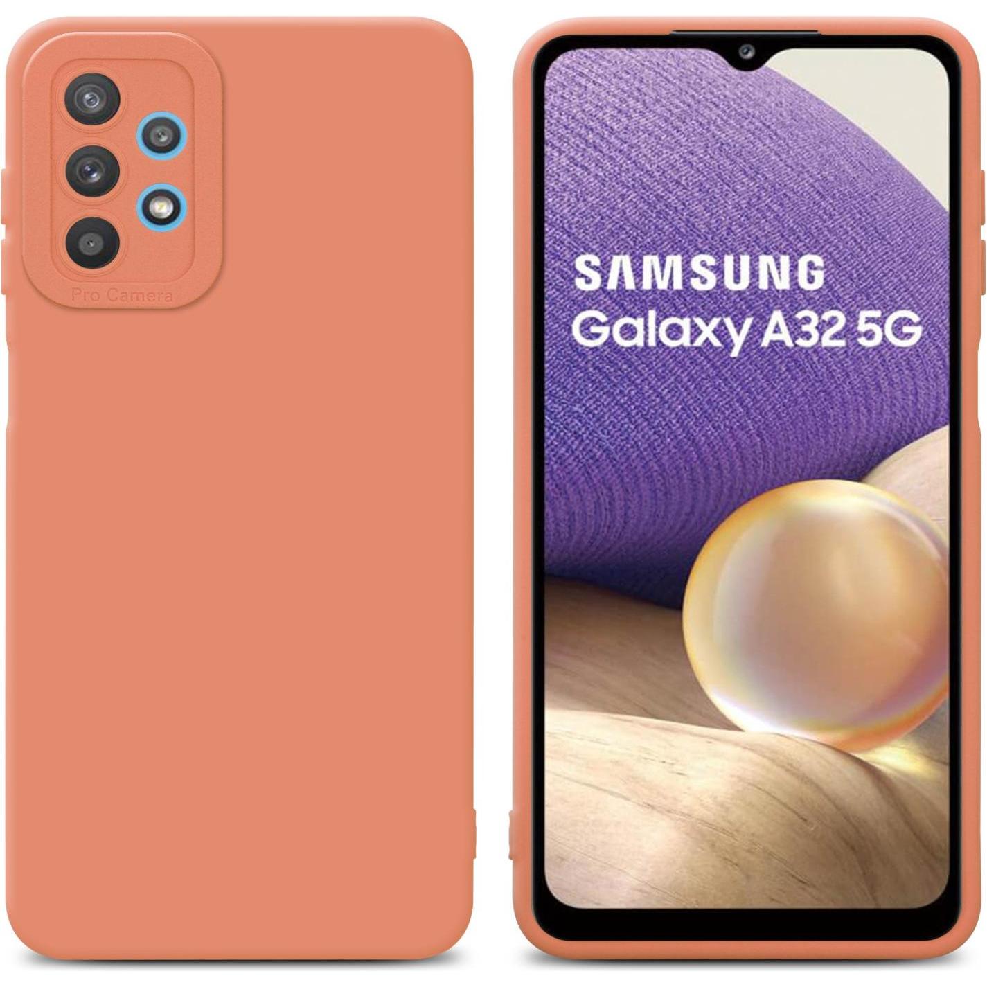 Cadorabo Hülle für Samsung Galaxy A32 5G im TPU Fluid LM162 Style (Samsung Galaxy A32 5G), Smartphone Hülle, Orange