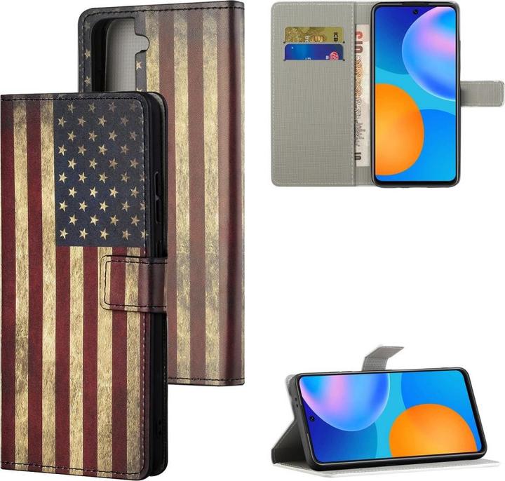 Actual product image Cover-Discount Galaxy S21+ - Leather Case Vintage US Flag (Samsung Galaxy S21+)