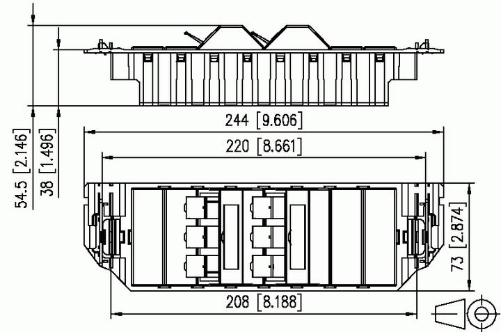 Actual product image Metz Connect E-DAT subway 6x8(8) GB3 empty