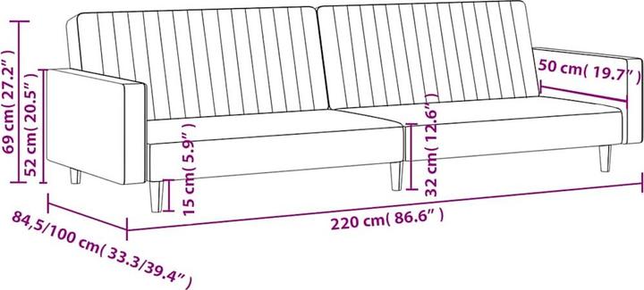 Actual product image vidaXL Schlafsofa (2 person sofa)