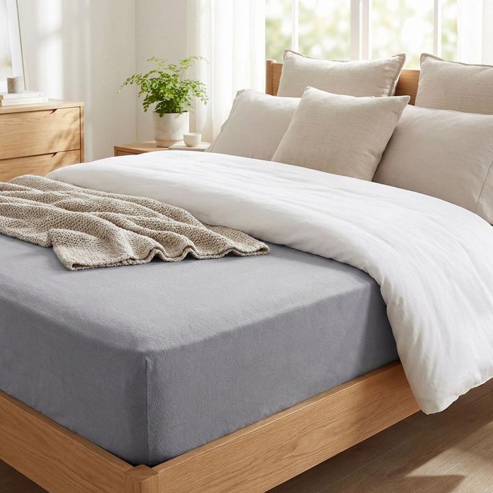 Produktbild Casativo Premium Spannbetttuch für Boxspringbett & Wasserbett - Grau, 140-160x220 cm - 190g/m2 (140-160 x 220 cm)