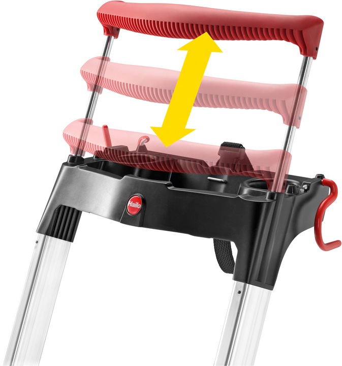 Actual product image Hailo Aluminium safety ladder L100 TopLine, 3 steps (Stepladder, 70 cm)