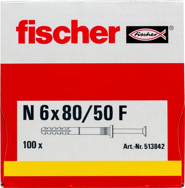 Image du produit Fischer Tampon à clouer N 6x80/50 F (100 pcs)