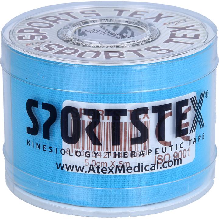 Alex SPORTS-TEX Kinesiologie TAPE 5cmx5m Blau, 1 St. Pflaster (5 m)