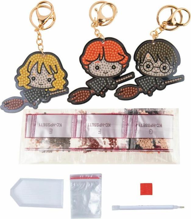 Actual product image Craft Buddy Flying friends, Crystal Art key ring 3 pieces