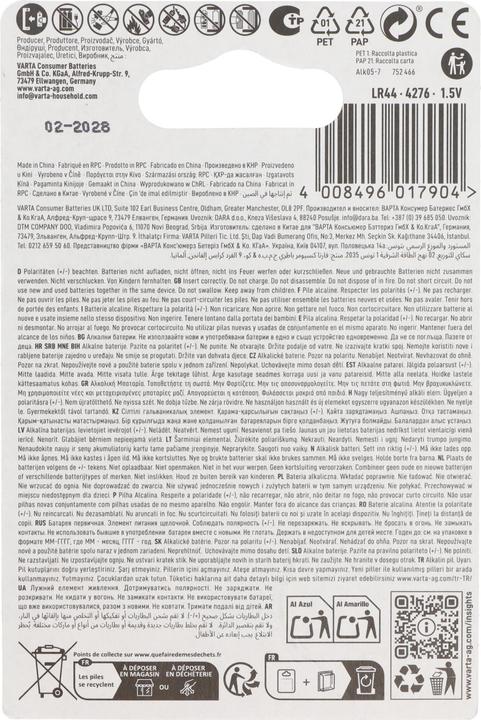 Image du produit Varta V13GA (4 pcs, LR44, 130 mAh)