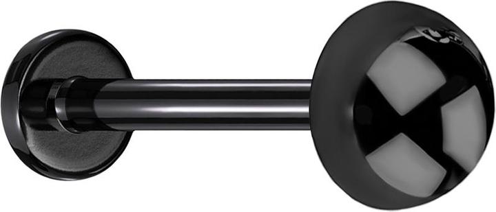 Actual product image Star Piercing Micro Labret Internal Thread Black Dome (without brass, Titanium)