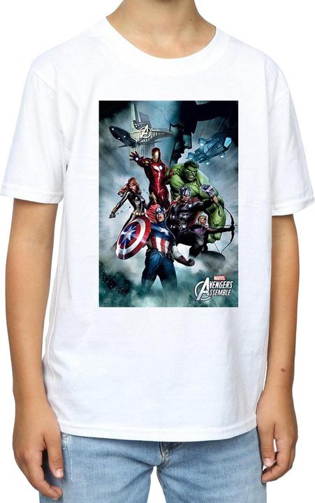 Immagine prodotto Avengers Assemble Team Montage Maglietta Ragazzi (140, 146)