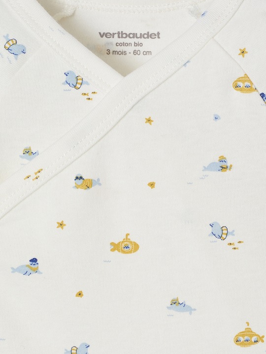 Actual product image Vertbaudet Bio-Kollektion: 5er-Pack Baby Kurzarm-Bodys in Wickelform (74)
