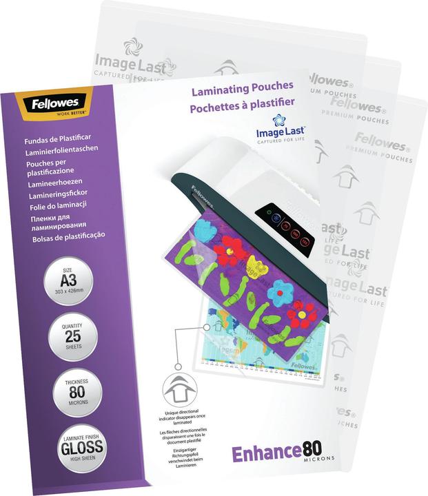 Image du produit Fellowes Améliorer 80 (A3, 25 pièce(s), 80 µm)