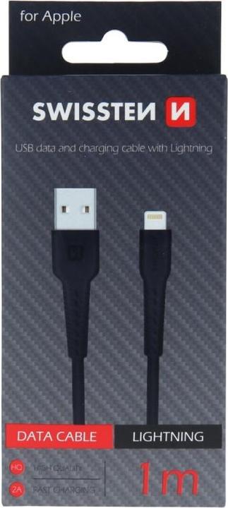 Actual product image Swissten USB To Lightning Data Cable 1.0m Black (1 m)
