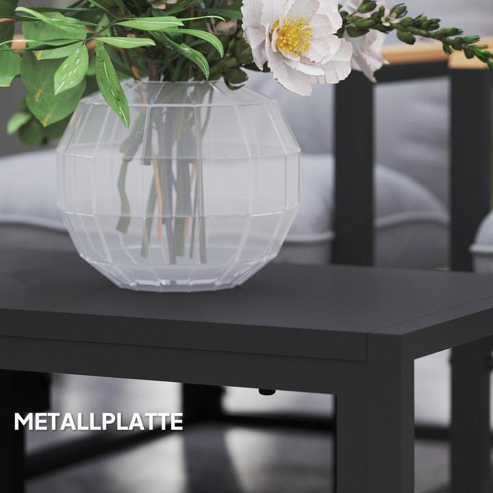 Produktbild Outsunny Gartenmöbel Set Stahl, Polyester Hellgrau